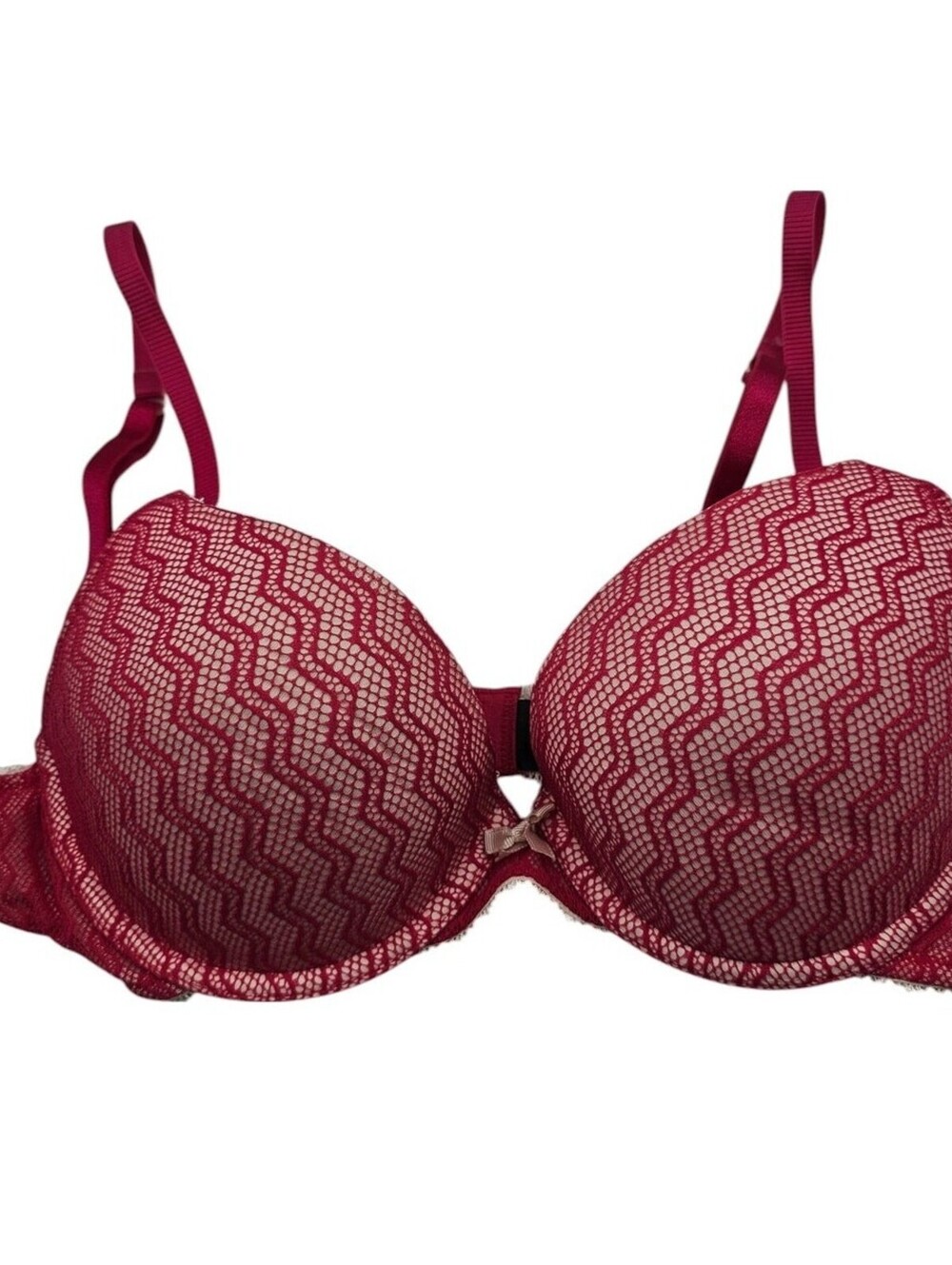 The body by Elle Macpherson Womens Sz 36B Padded Push Up Bra Pink Lace